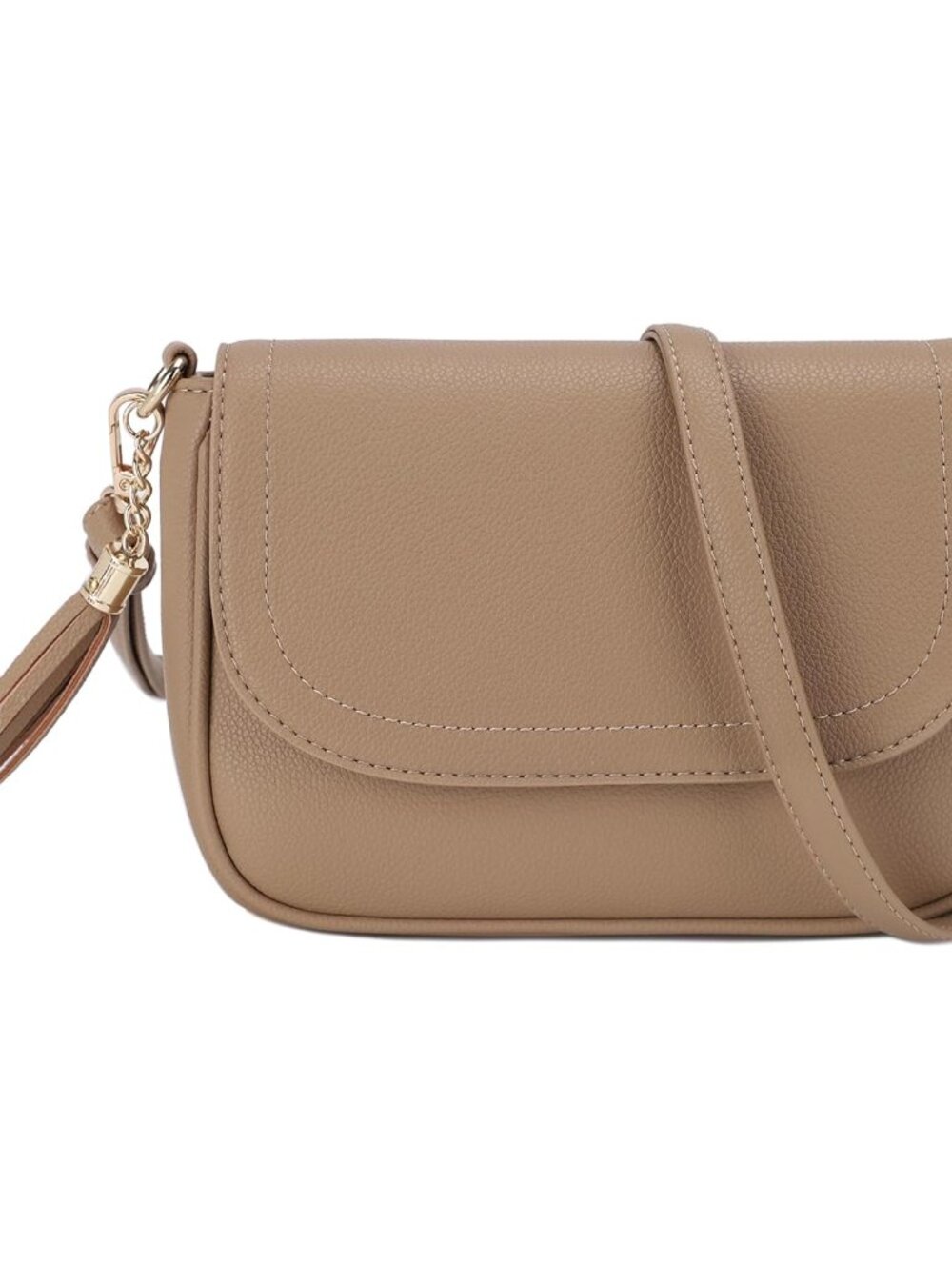 Small Crossbody Bags for Women Trendy Flap Saddle Purses with Tassel Vegan leath